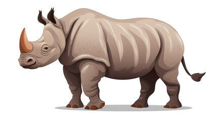 Obraz premium rhinoceros solitary against a stark white background