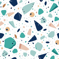 White terrazzo shape pattern texture background design