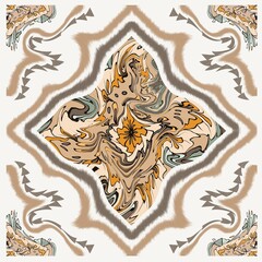 Ikat floral paisley embroidery seamless pattern. Ekat geometric ethnic oriental  traditional.Aztec style abstract vector illustration. Design for texture, fabric, clothing, wrapping, decoration.