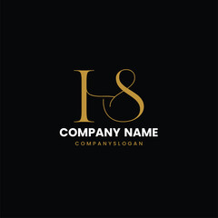 Letter HS initial logo design 