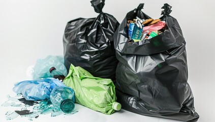 Garbage Bags Filled with Trash
