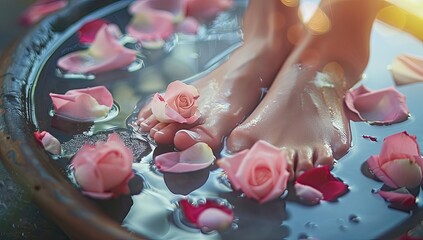 Spa Treatment with Candle and Petals