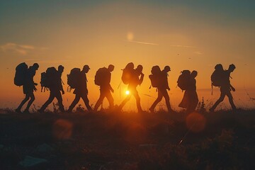 Fototapeta premium The concept of a person preparing to travel abroad and immigrating
