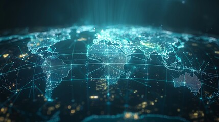 Fototapeta premium A globe with a network of lines connecting it
