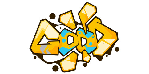 Good word graffiti text font sticker