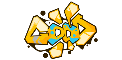 Good word graffiti text font sticker