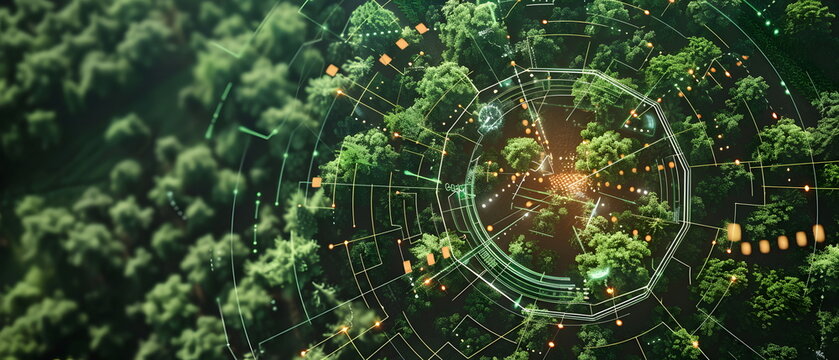 The use of artificial intelligence in agriculture in the concept, Drone technology, machinery for sustainable agriculture, maintaining a green world