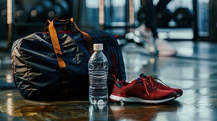 Sole Mates: Shoes and Gym Bag Embrace a Moment