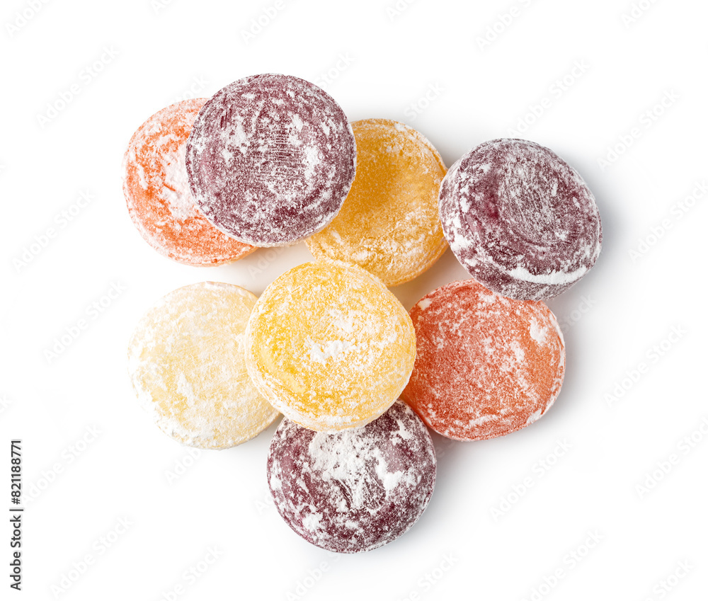 Poster colorful fruit hard candy