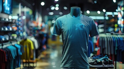 Obraz premium Ethereal Mannequin: Adorned in a Stunning Blue Shirt