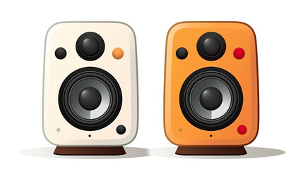 Fototapeta premium speaker by themselves against a stark white background