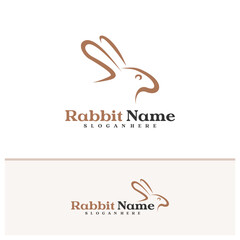 Rabbit logo vector template, Creative Rabbit head logo design concepts