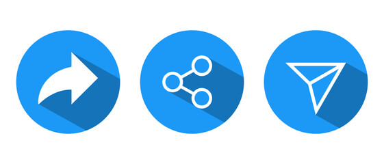 Share link icon with long shadow. Hyperlink concept