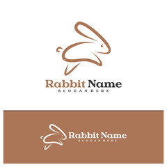 Obraz premium Rabbit logo vector template, Creative Rabbit head logo design concepts