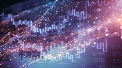 Financial chart with market graph in light color background