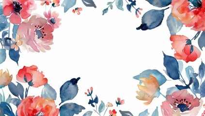 Watercolor Floral Border Design