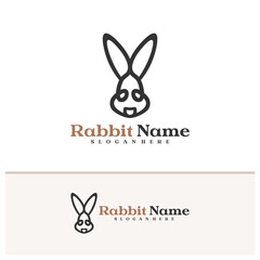 Rabbit logo vector template, Creative Rabbit head logo design concepts