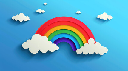 Pride and rainbow symbol in flat cartoon style, featuring vibrant colors and copy space for celebration and awareness. Captures the essence of diversity, equality, and love.