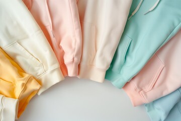 Stack of Soft Pastel Cotton Hoodies for Casual and Cozy Fashion