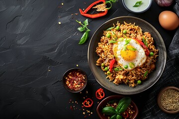 Wholesome nasi goreng feast. Captivating presentation for your ads