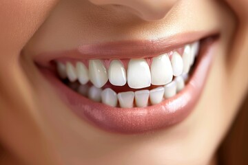 Obraz premium A woman with a big smile showing her teeth