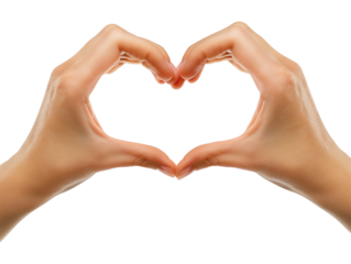 Hands Making Heart Symbol Isolated on Transparent Background
