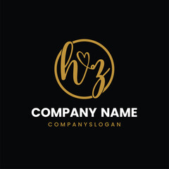 Letter HZ initial logo design 
