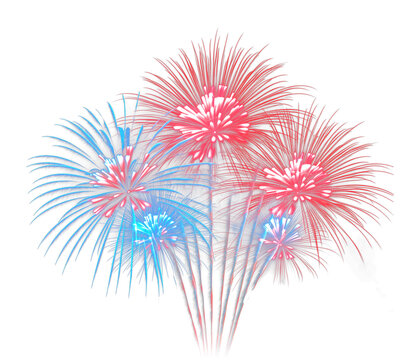 recommend clip art: Red And Blue Fireworks Depicting America Isolated on Transparent Background
                    