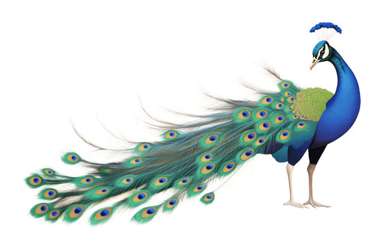 peacock with blue and green feathers clip art preview