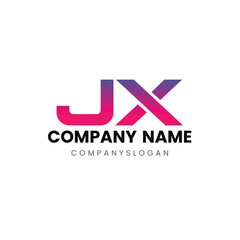 Letter JX initial logo design 