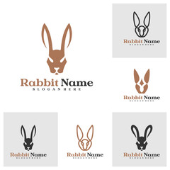 Set of Rabbit logo vector template, Creative Rabbit head logo design concepts