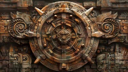 Obraz premium Intricate Aztec Sunstone Design