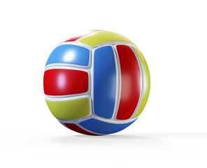 Red volleyball ball 3d render