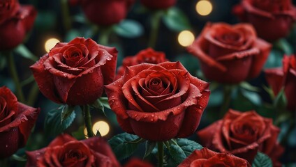 A Close Up Shot of Vibrant Red Rose Petals.