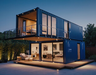 Modern Container Home experience the Cutting-edge technology and futuristic design elements, futuristic living,  explicit interior and exterior.