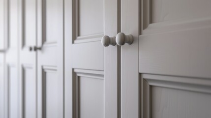 Capturing cabinet design details such as handles, moldings and finishes highlights the elegance and simplicity of the minimalist design. generative ai