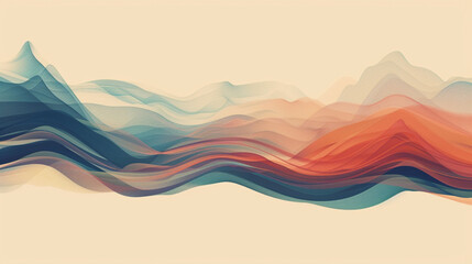 Produce a minimalist vector illustration that captures the essence of sound waves.