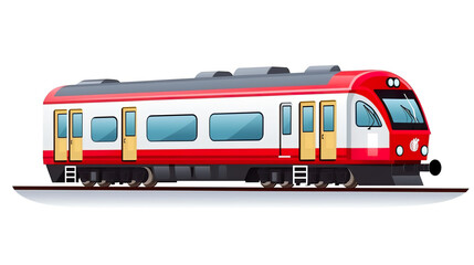 train alone against a stark white background