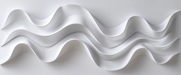 Produce a modern wave design featuring smooth curves and a refined 3D profile, displayed on a solid white background.