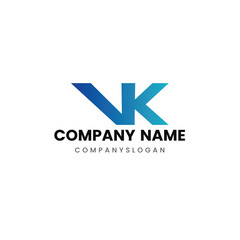 Letter VK initial logo design 