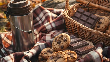 Picnic Perfection Photograph a wicker basket filled whit cookie - Powered by Adobe