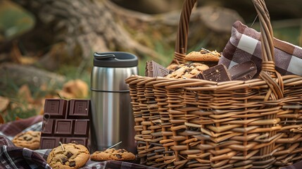 Picnic Perfection Photograph a wicker basket filled whit cookie