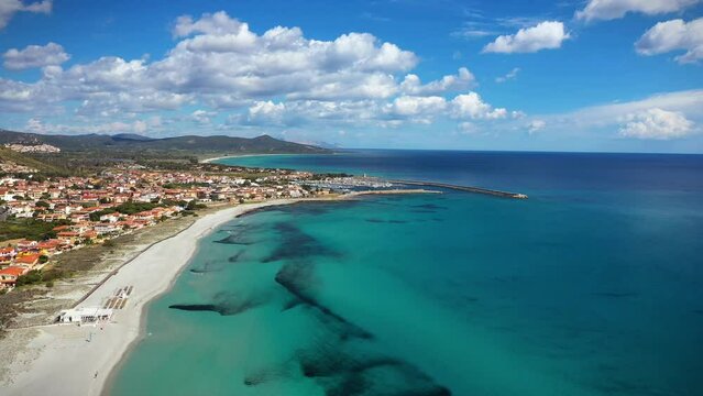 Aerial View of La Caletta, Siniscola, province of Nuoro, Sardinia