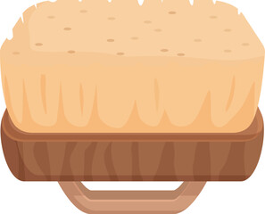 Vector illustration of a freshly baked cartoon loaf of bread resting on a wooden cutting board