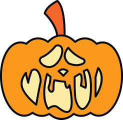 Spooky Halloween Pumpkin Icon