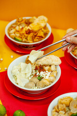 Cuanki meatballs are a delicious and spicy typical Bandung food