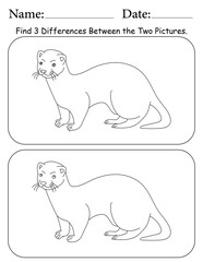 Otter Puzzle. Printable Activity Page for Kids. Educational Resources for School for Kids. Kids Activity Worksheet. Find Differences Between 2 Shapes