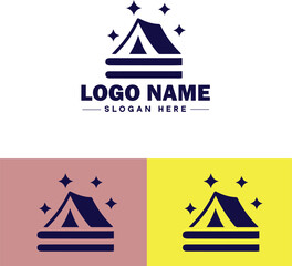 tent icon Shelter Canopy Awning flat logo sign symbol editable vector