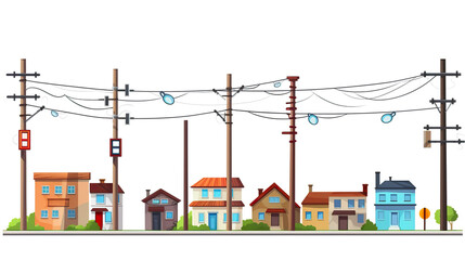 Fototapeta premium Utility pole isolated on pure white background 