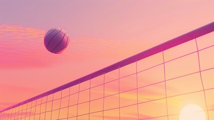 Elegant Volleyball Serve Poster with Gradient Background | Minimalist Design for Sports Enthusiasts